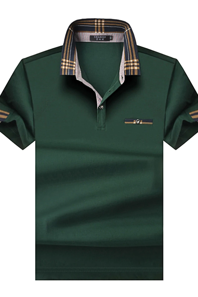 SHABIQ, брендовая модная классическая мужская рубашка поло, летняя рубашка поло с коротким рукавом, Мужская однотонная хлопковая рубашка размера плюс S-10XL