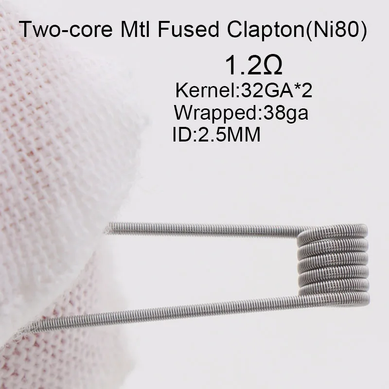 50/100 шт XFKM тончайший MTL Fused Clapton с сопротивлением готовые катушки A1 SS316 Ni80 для MTL вейпер RDA RTA танк-Атомайзеры высокое сопротивление - Цвет: Mtl-2-32-38-ni80