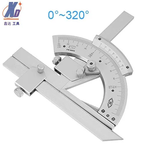 

XINDA Universal Bevel Protractor 0-320 Degree Angle Measurment Adjustable Vernier Protractor & Gauging Tools