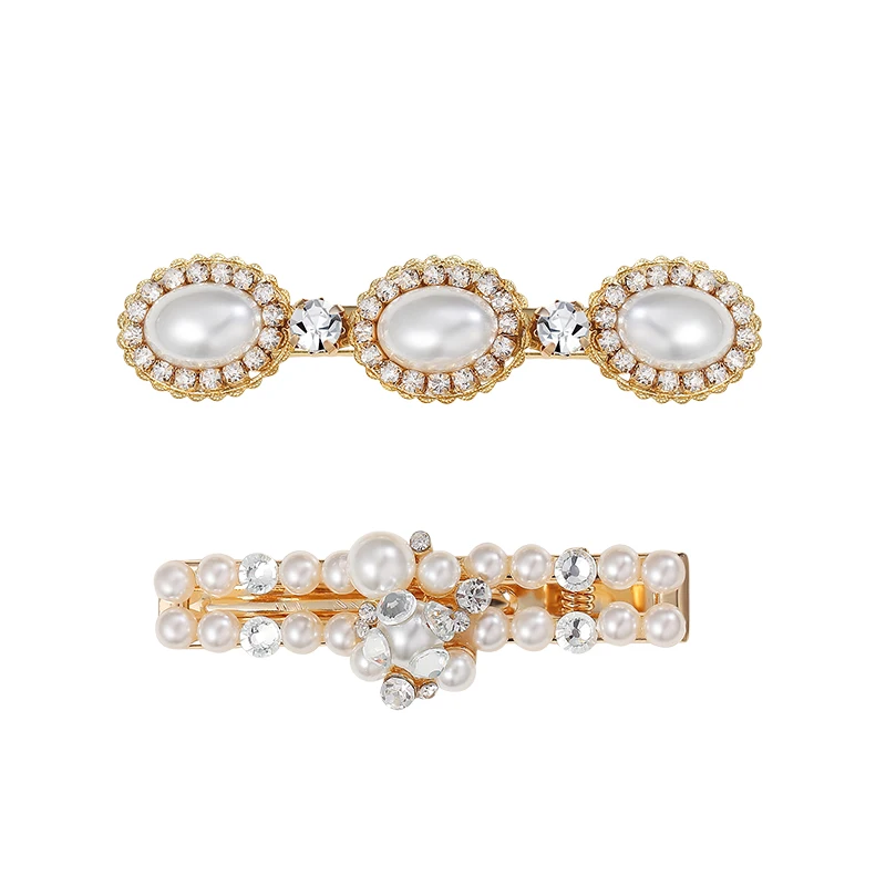 

CHIMERA Simple Pearl Hairpins INS Korea Vintage Fashion Crystal Alligator Barrettes Duckbill Hair Clip Headwear for Women Girls