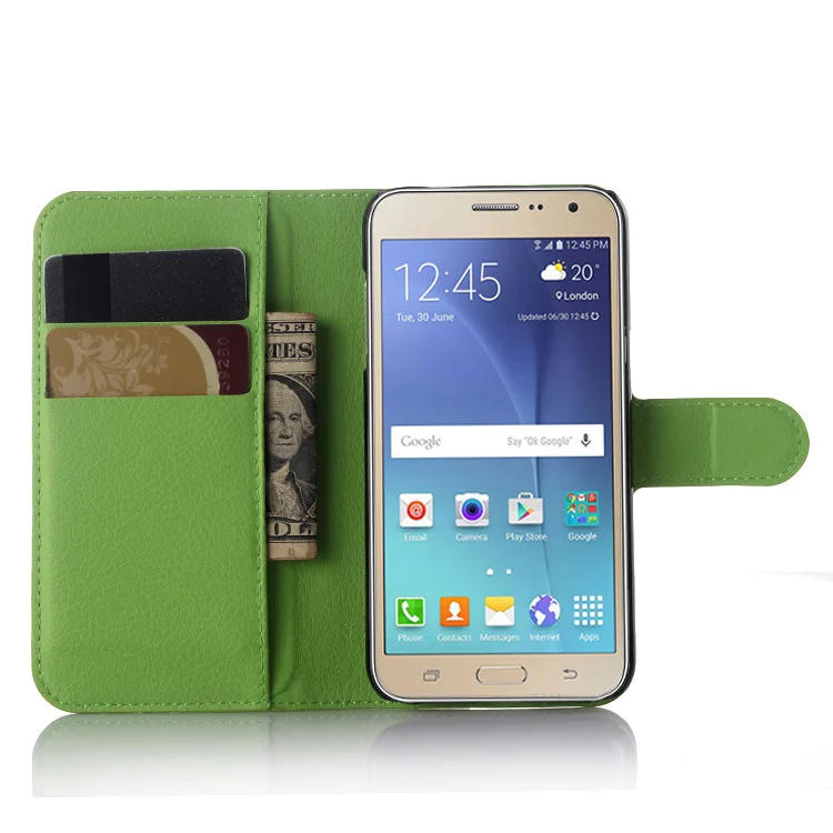 

Luxury Litchi Texture Leather Case for Samsung Galaxy J3 J300 J3000 Flip Cover Case Wallet Stand Style With Card Slot