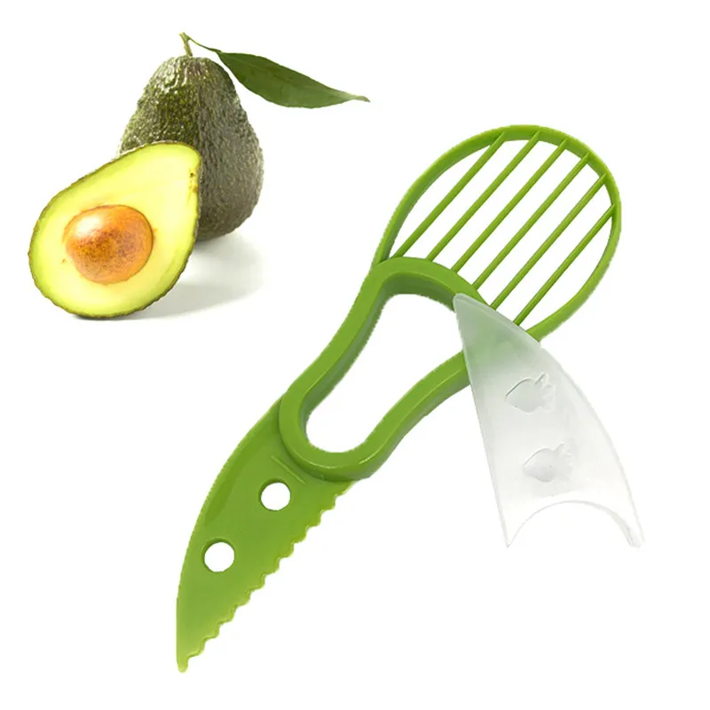 

3 In 1 Butter Fruit Peeler Cutter Avocado Slicer Shea Corer Pulp Separator Plastic Knife Kitchen Vegetable Tools Home Accessory