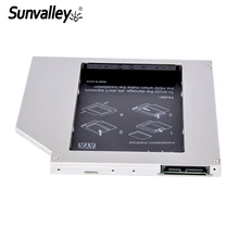 Sunvalley Универсальный 2-й HDD Caddy 9 мм/9,5 м SATA для SATA SSD чехол с поддержкой 2 ТБ жесткий диск чехол DVD/CD-ROM Оптический отсек для ноутбука