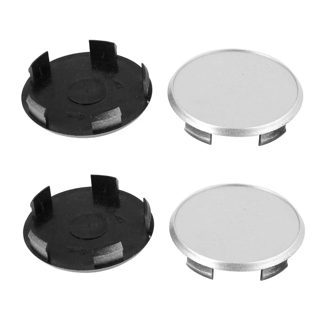 4 Pcs 65mm Dia Gray Plastic Tyre Tire Wheel Cover Ornament for Autoin