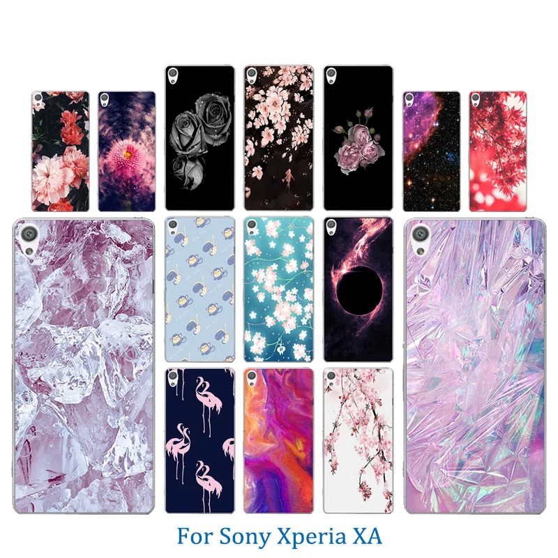 

Soft Silicone TPU 5.0 inch FOR Sony Xperia XA F3111 Case Ice Pattern Clear Back Cover FOR Sony XA Dual F3112 Full Protector Capa