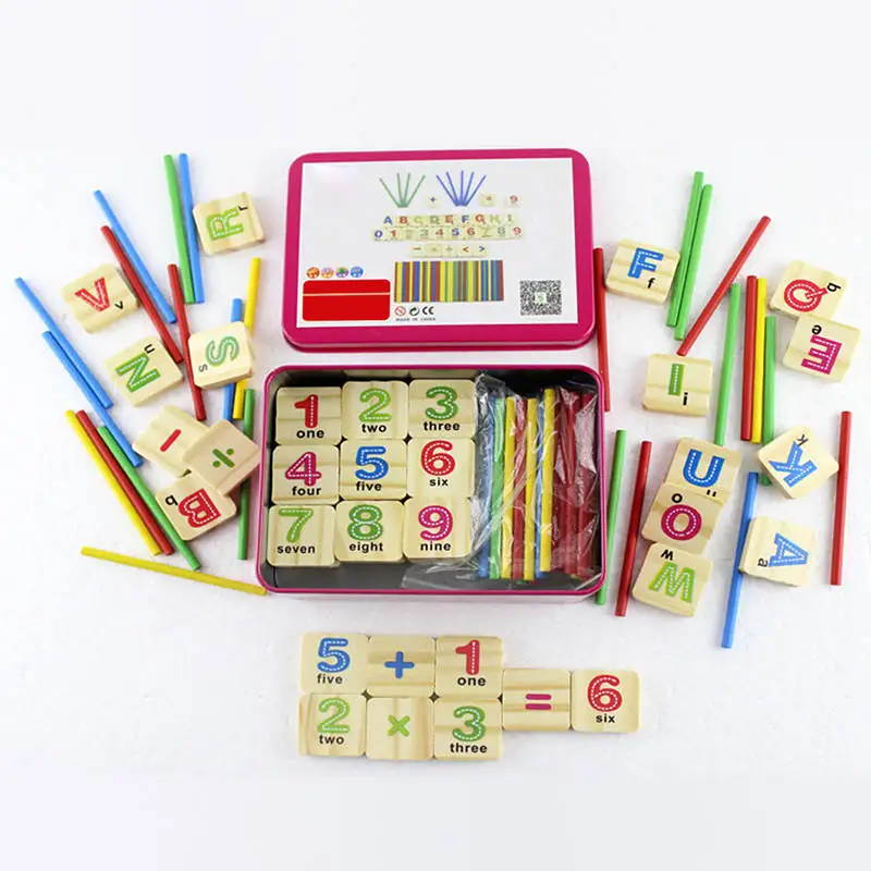 

Wooden Mathematics Puzzle Early Educational Toy Kids Children Numbers Counting Sticks Toy Math Calculate Game Counting Materials