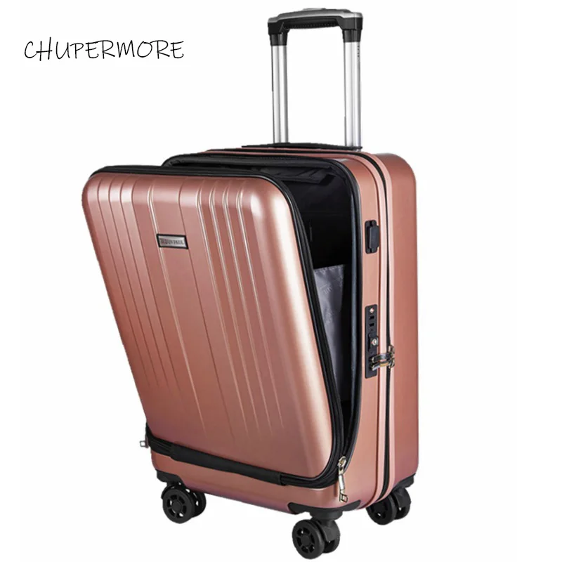 

CHUPERMORE Flip computer Rolling Luggage Spinner 20 inch brand Travel Bags Men Business travel Bags Suitcase Wheels