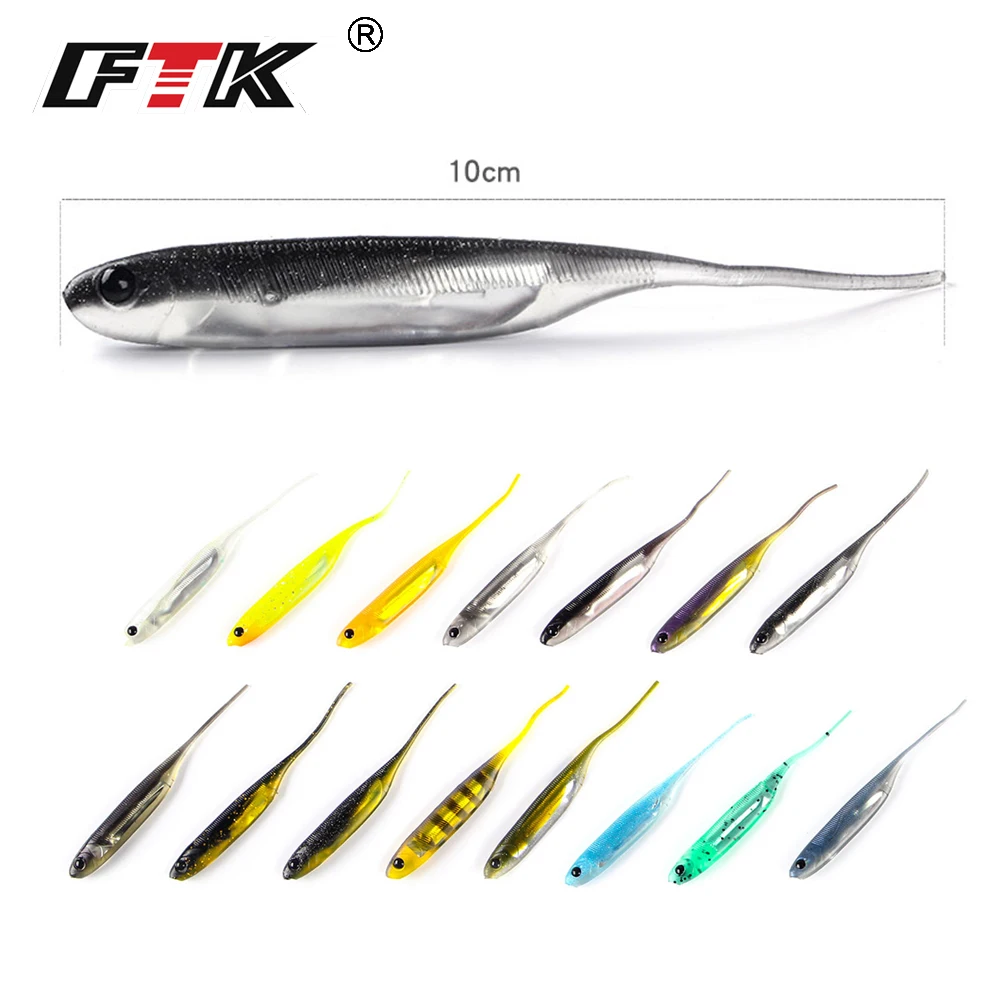 

FTK Fishing Lure 4 pcs Soft Bait Minnow Shad Lure Accessories 3D Eye Fake Fish Wobbler Swim Bait Bass Worm Silicone Saltwater HF