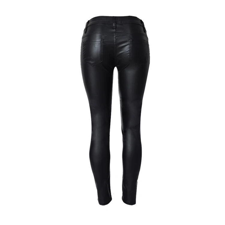 Sherhure джинсы женский, черный Pu кожаные штаны Pantalon Femme Для женщин Фитнес леггинсы с низкой талией Для женщин узкие брюки-карандаш