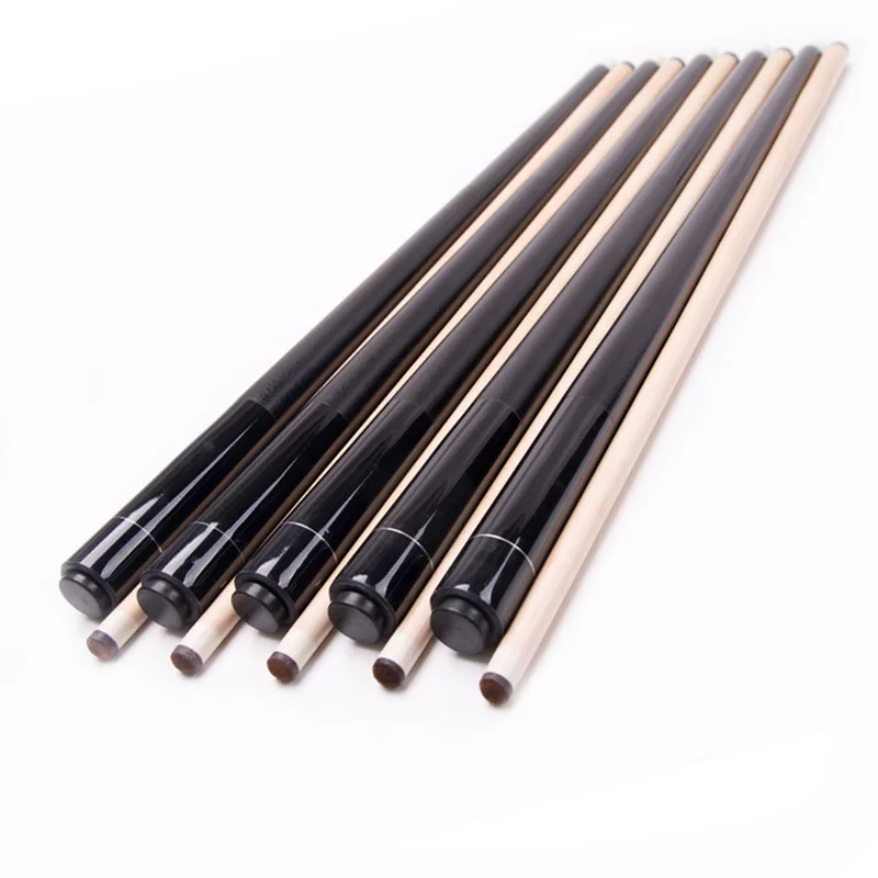 

Full Black Maple Billiards Pool cues in 13mm tip 1/2 Joint leather wrap Pool cue Sticks Nine-ball 8balls cues China