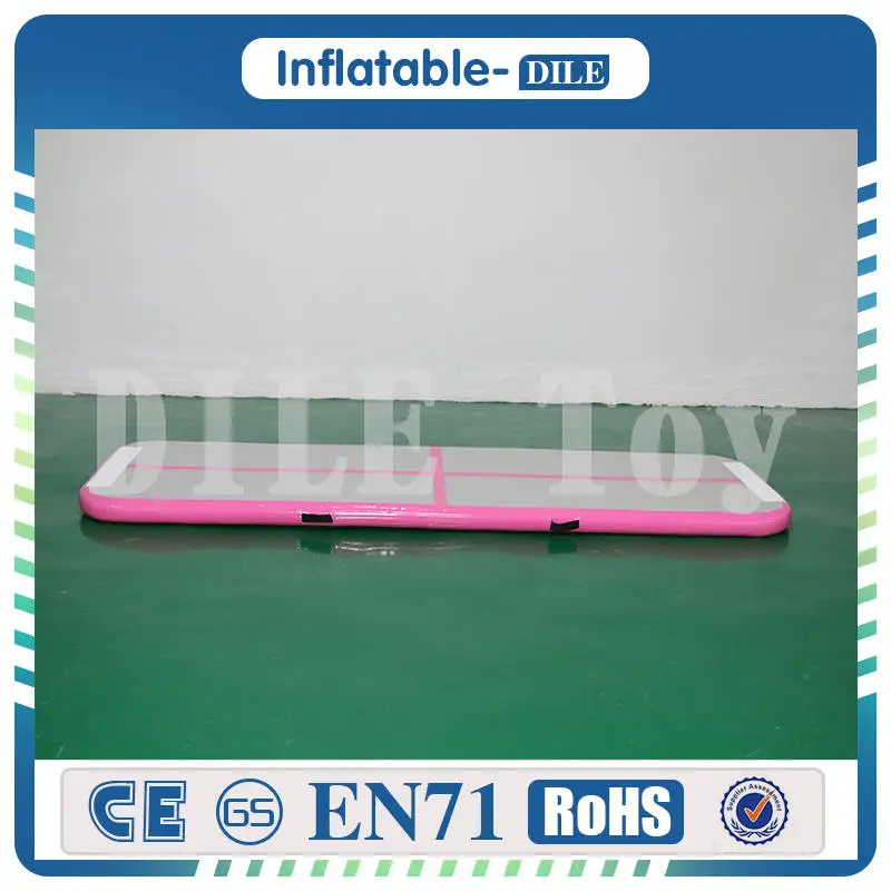 Надувной гимнастический воздушный тренировочный матрац Airtrack напольный коврик 5 м батут с электрическим воздушным насосом для домашнего использования - Цвет: Gray-Pink