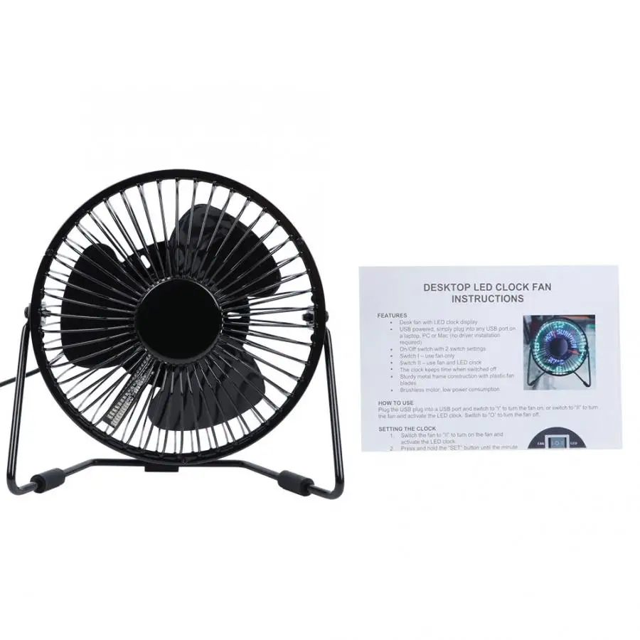 

Chinese Fan USB Desk Fan Led Time Clock and Temperature Display Mini Table Fans Tool