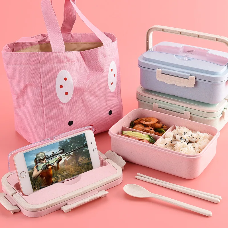 

Portable Electric Heating Lunch Box Food Heater Rice Container for Home Car Capacity 1000mL with spoons and chopsticks.