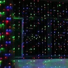 300 светодиодов Сказочный светильник для занавесок 3 м х 3 м 300 лампочки Рождественские Свадебные вечерние садовые украшения 220 В-многоцветный