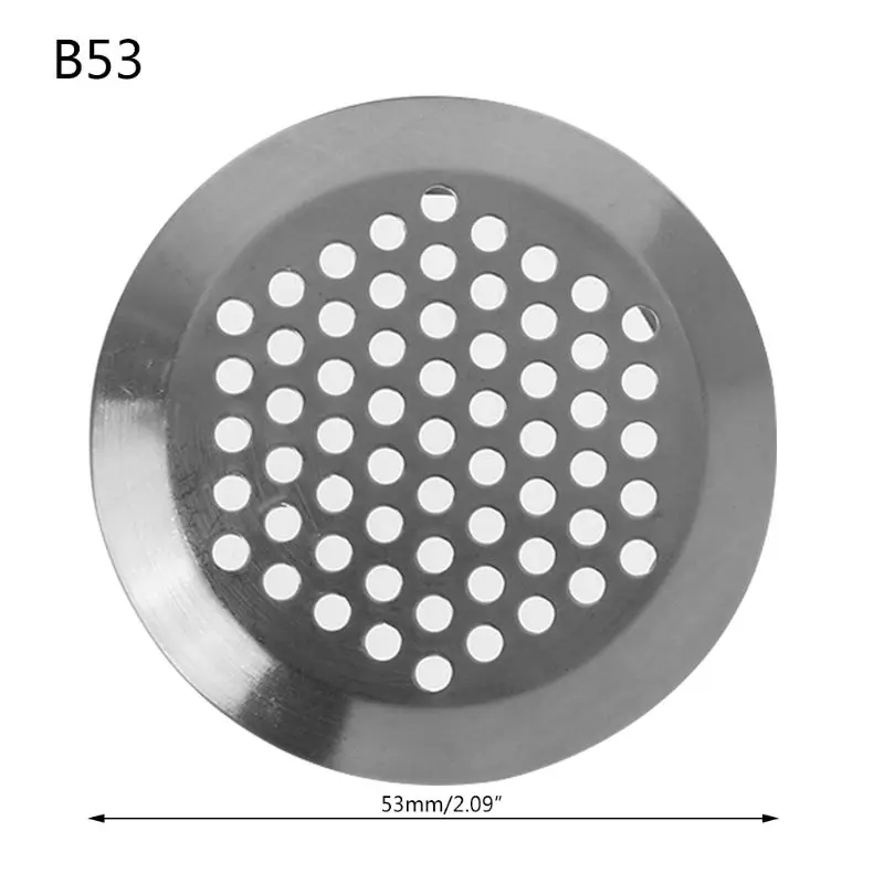 1 шт. вентиляционная решетка из нержавеющей стали с отверстиями для вентиляционного отверстия круглой формы 19 мм, 25 мм, 29 мм, 35 мм, 53 мм - Цвет: Convex 53mm