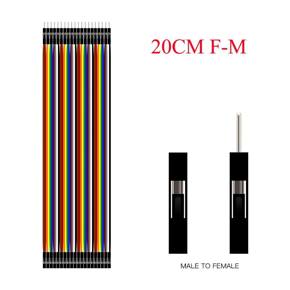 Dupont Line 10 см/20 см/30 см/40 см мужской/женский-мужской или женский-Женский Соединительный провод Dupont кабель для arduino DIY KIT - Цвет: 20CM F-M