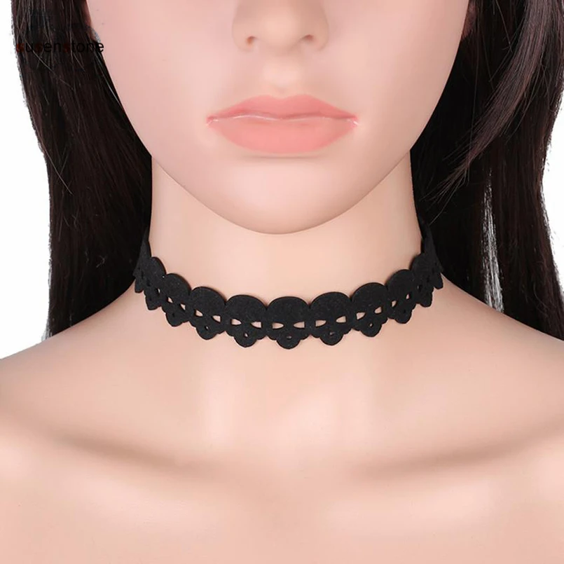 Buy SUSENSTONE Black Gothic Lace Choker Necklaces