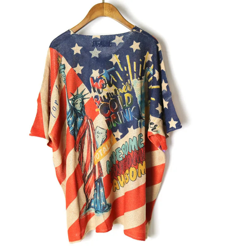 

Fashion Cool Vintage American flag Harajuku Punk shirt women Ropa Mujer streetwear skateboard camiseta Loose plus Camouflage