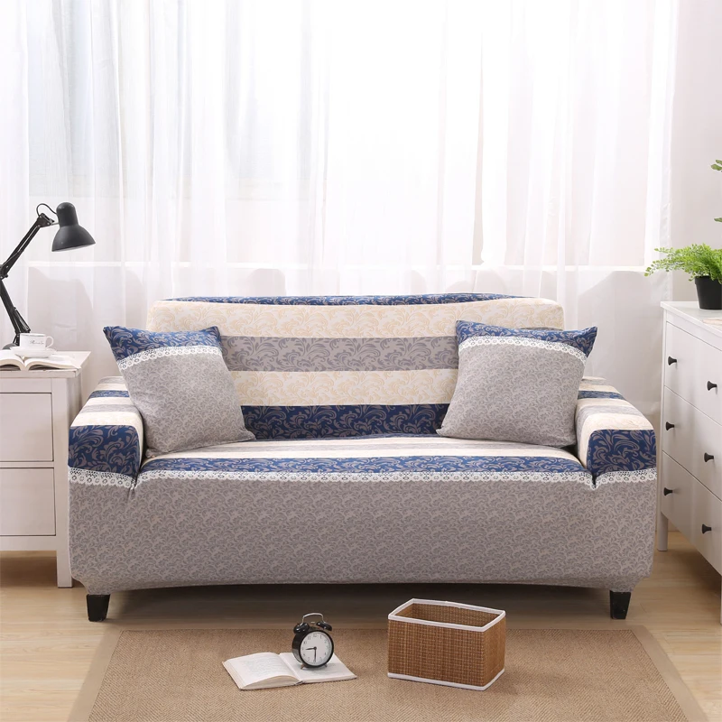 Stretch Sofa Covers Elastic Spandex Striped Printed Sofa Covers