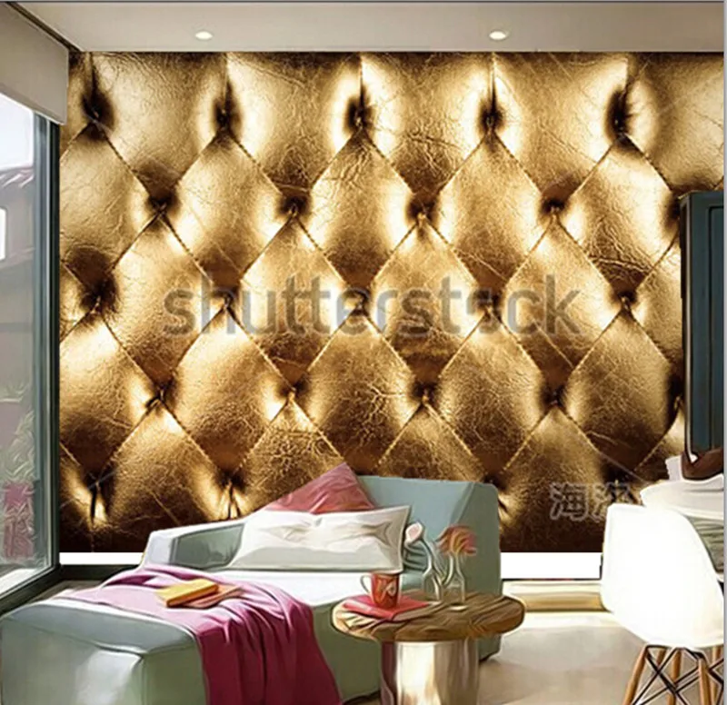 The custom 3D murals,3D solid gold grain leather papel de parede,living room sofa TV wall bedroom wall paper The custom 3D murals,3D solid gold grain leather papel de parede,living room sofa TV wall bedroom wall paper