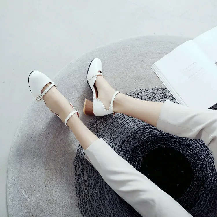 

Big Size 11 12 ladies high heels women shoes woman pumps Fangtou high-heeled sandals