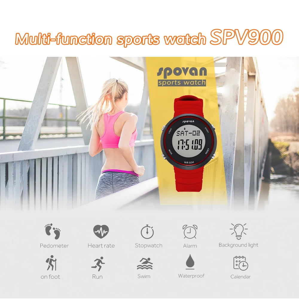 

Heart Rate Health Monitoring Running Intelligent Multifunctional Alarm Timing Waterproof Electronic Gift Watch for Men and Women