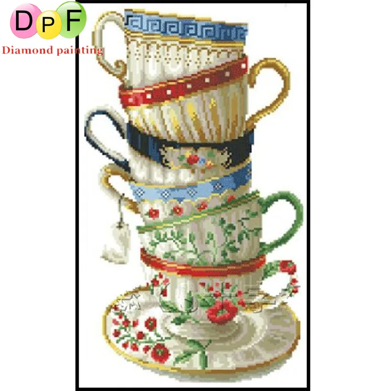 

DPF Coffee cup diy diamond painting 3d cross stitch diamond rhinestone pasted painting crystal diamond Mosaic