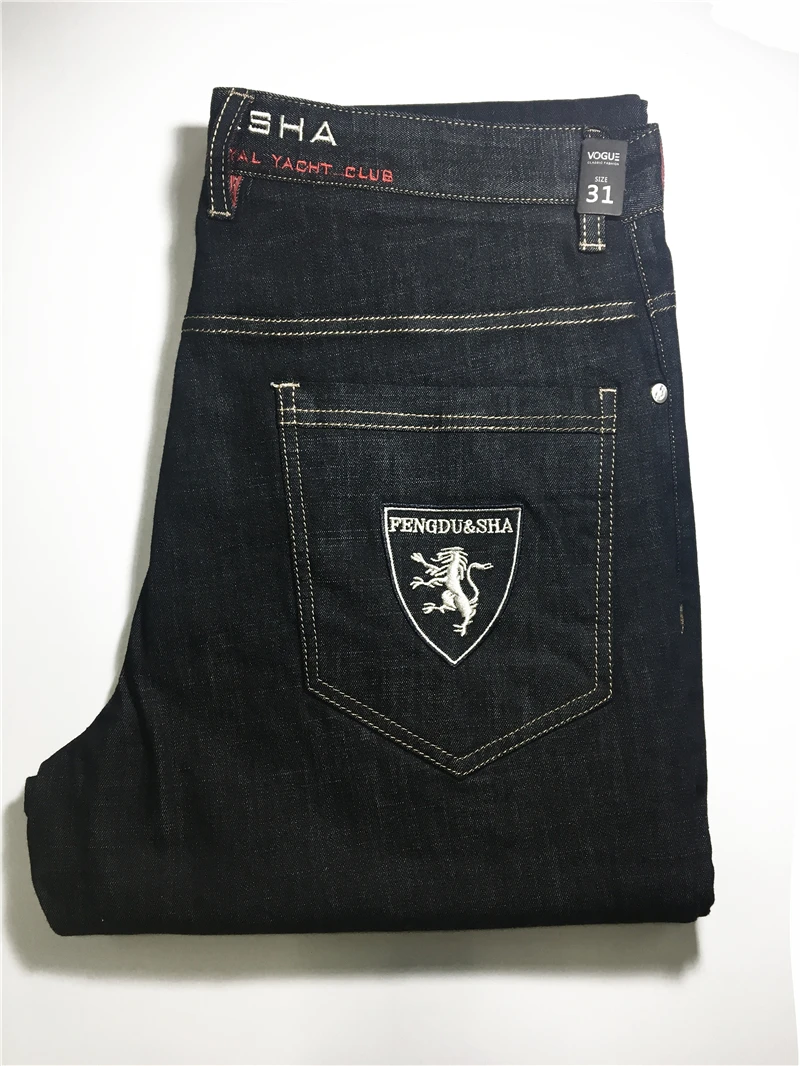 Jeans man Tace&shark brand clothing jeans Straight, medium and straight cotton, Thick fabric, embroidered jeans Billionaire men