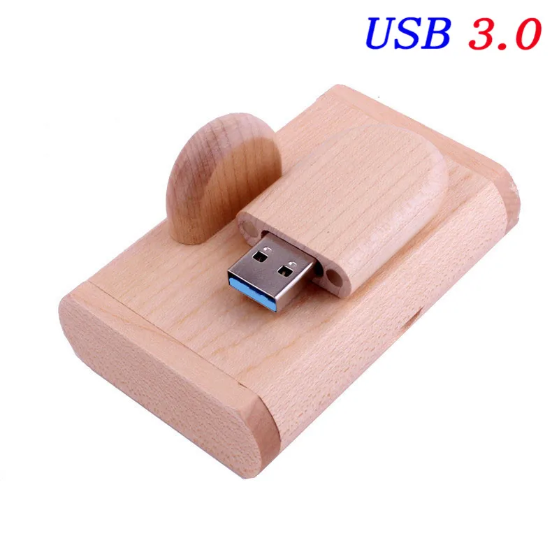 SHANDIAN Высокоскоростной usb 3,0 Логотип Деревянный+ коробка персональный логотип печать Ручка-накопитель 8 ГБ 16 ГБ 32 ГБ 64 usb флеш-накопитель Флешка U диск - Цвет: Maple wood