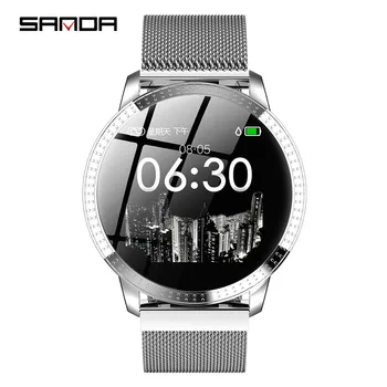 

SANDA CF18 color screen heart rate ladies Watch smart bracelet sports step sleep monitoring information to remind women watches