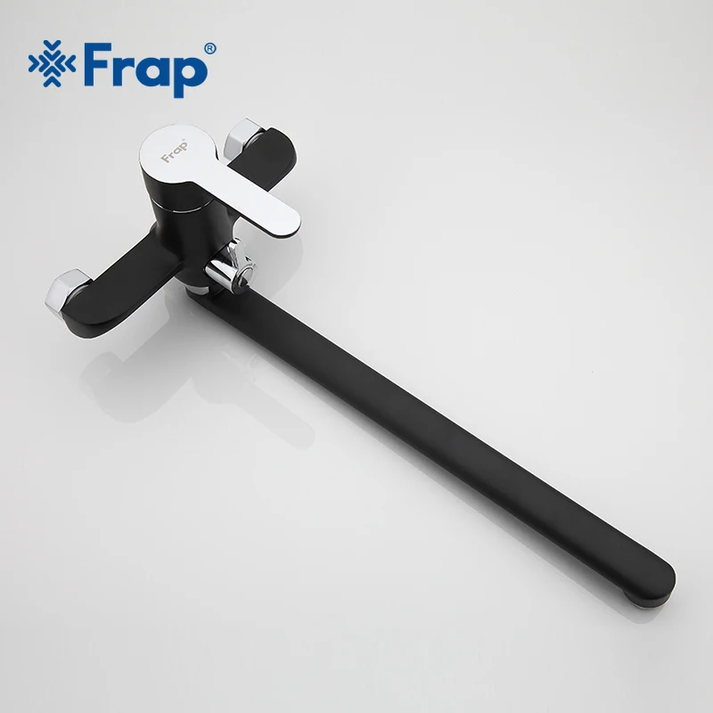 Günstig Frap neue Bad Dusche Armaturen set schwarz Badewanne mischbatterie Wand Montiert Wasserfall Badewanne Wasserhahn Mit Hand Dusche Kopf F2242