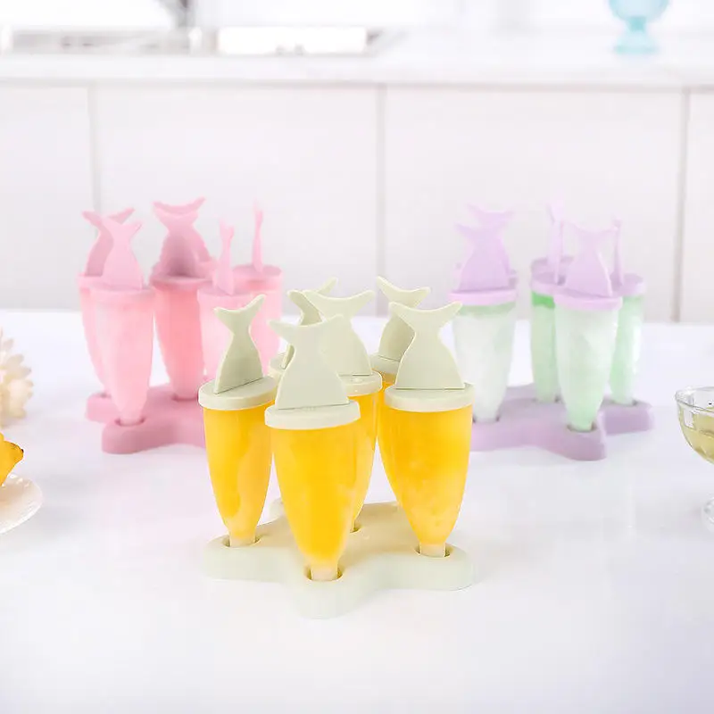 

DoreenBeads 1 Set 6 Cells Creative Ice Cream Mold Non-toxic Ice Tray Tubs Fish Shape Popsicle Making Kitchen Bar DIY 15.8*16 cm