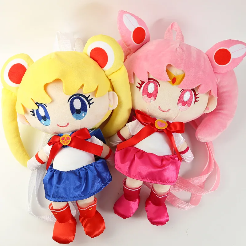 

Cute Cartoon Sailor Moon Plush Backpack Japanese Kawaii Backpack Stuffed Toy Children School Bag Gift Kids Toy For Little Girl