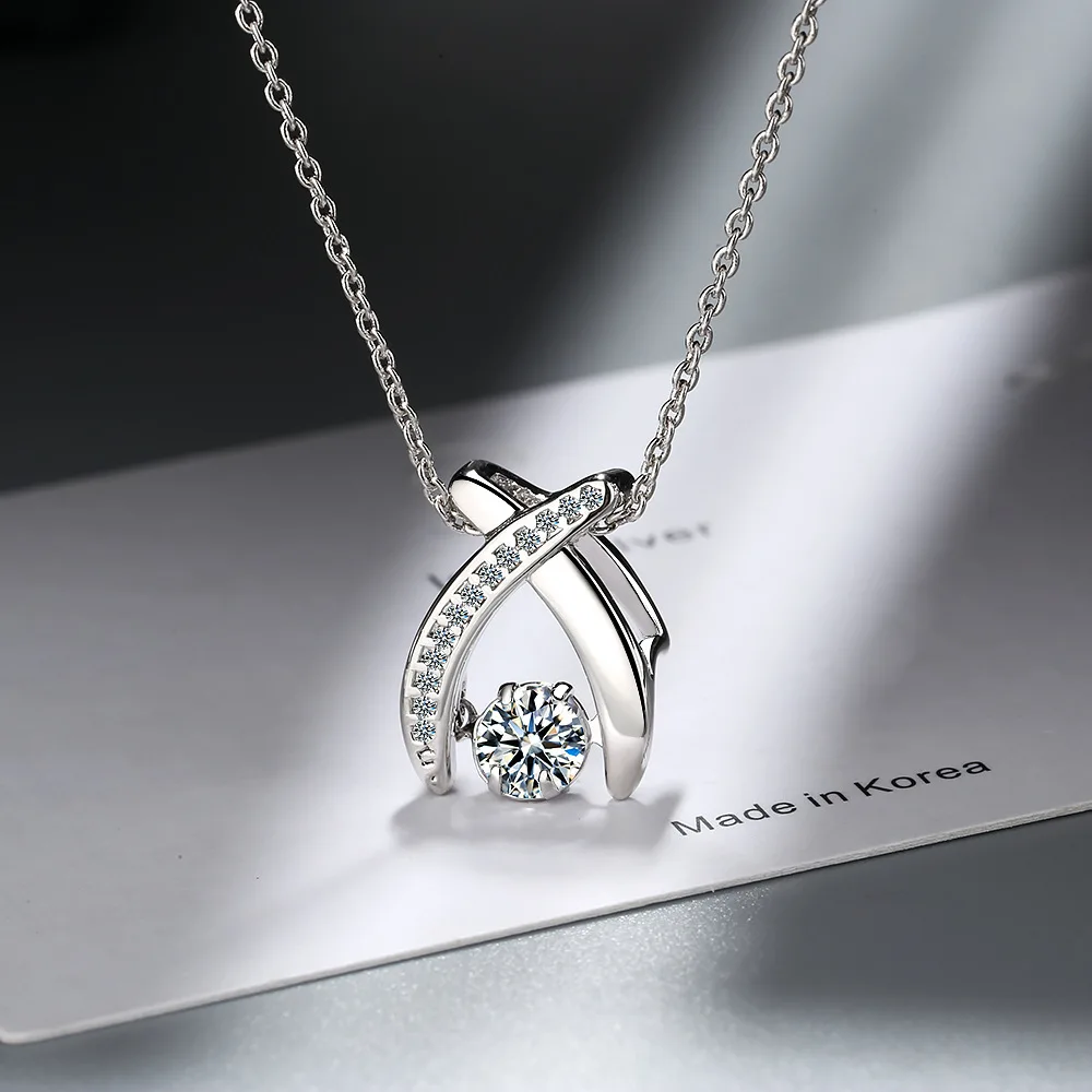Звезда танцующий камень 925 пробы Серебряное ожерелье для женщин в виде капли, циркониевое ювелирное изделие kolye collares de moda цепочка - Окраска металла: DZ159