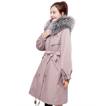 

Big Fur Collar Warm White Duck Feather Coat Long Winter Jacket Women Down Military Parka 2019 Plus Size Loose Outerwear ON617