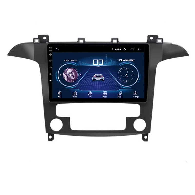 Sale 9inch IPS and 2.5D Touch Screen Android 8.1 Car DVD GPS Navigation for Ford S-Max Galaxy 2007 2008 Radio Audio Stereo 2