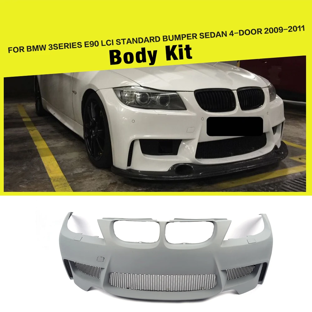 PU + Carbon Fiber Racing Front Bumper Body Kits Lip for BMW 3 Series E90 LCI Standard Bumper Sedan 4-Door 2009 - 2011 PU + Carbon Fiber Racing Front Bumper Body Kits Lip for BMW 3 Series E90 LCI Standard Bumper Sedan 4-Door 2009 - 2011