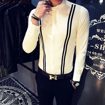 

Autumn Camisa Social Masculina 2019 Fashion Slim Fit Men Shirt Long Sleeve Plus Size Camisas Para Hombre Casual Chemise Homme