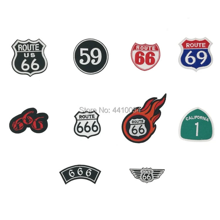 Пламенный Американский ROUTE 66 666 59 69 Rockers халат с вышивкой мотоциклетный Байкерский жилет Железный на патч Рок Ретро аппликация california 1