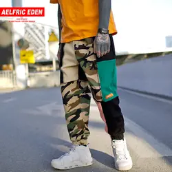 Aelfric Eden Винтаж Цвет блок мужские тренировочные брюки Лоскутная Camo Joggers 2018 хип-хоп скейтборд Active уличная спортивная одежда UR02