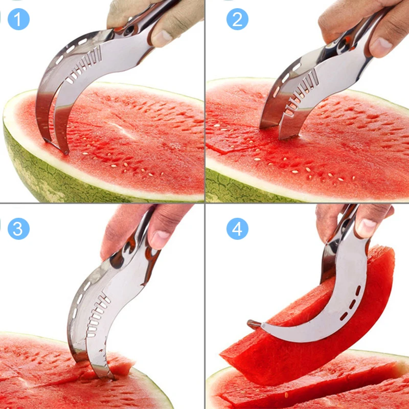 

Watermelon Slicer Cutter Stainless Steel Cantaloupe Cutter Ice Cream Melon Scoop Spoon Fruit Carving Tool Dropshipping X