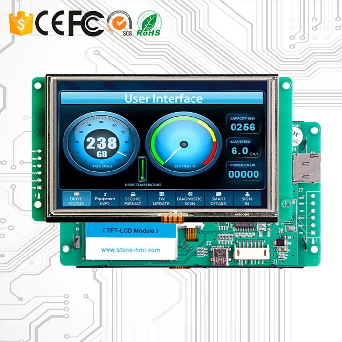 

Active Matrix LCD 5 Inch Touch Panel HMI PLC