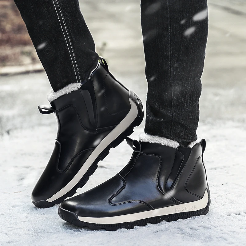 

Rain Boots Winter Men's Non-slip Short Tube Warm Water Boots Car Wash Waterproof Shoes Work Plus Velvet