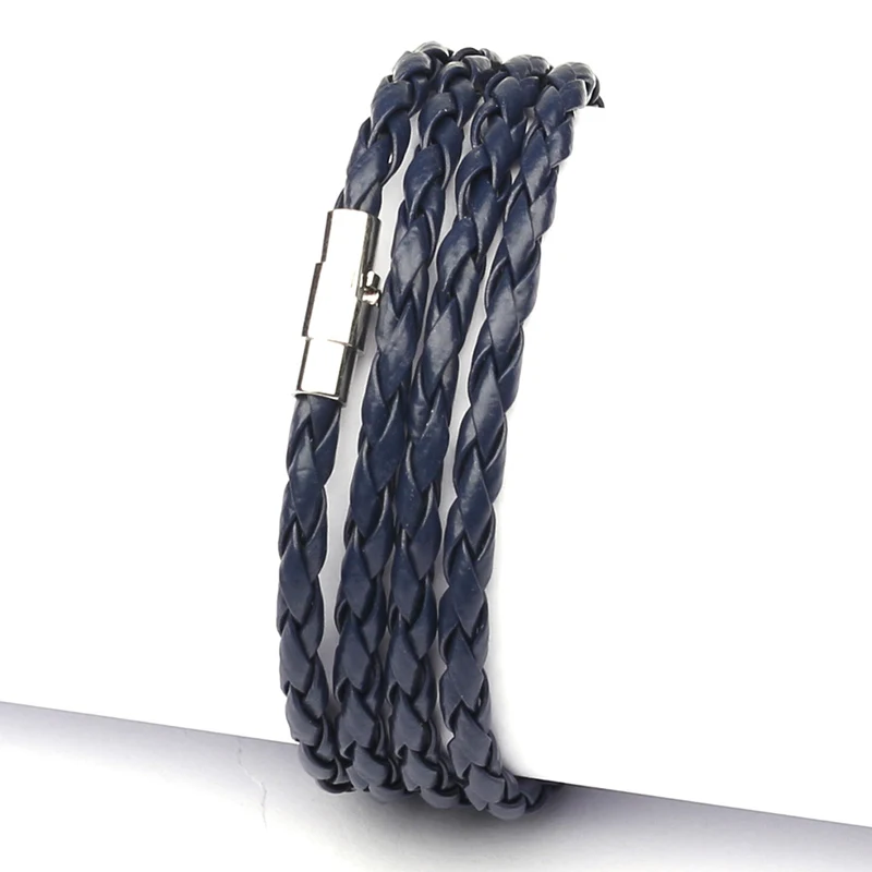 NIUYITID Magnetic Buckle Bracelet For Men Accessories Hand Knitted Braided PU Leather Rope Braclets Male Jewelry armband mannen  (2)