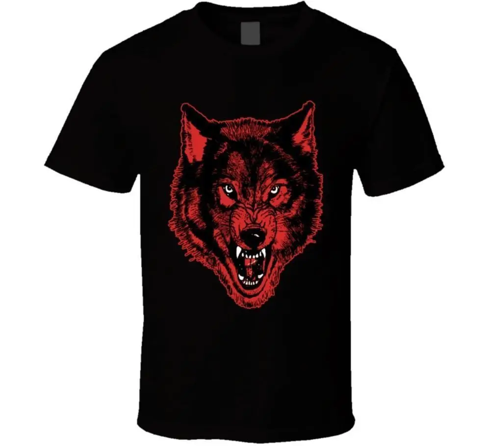 Nwo الذئب الأسود والأحمر المصارعة الكلاسيكية تي شيرت قصير كم t-shirt 100% القطن قصير الأكمام تي شيرت أعلى المحملة