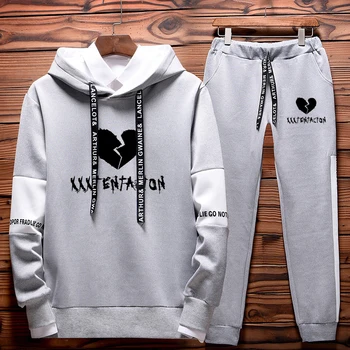 

2019 Fashion XXXTentacion Two Piece Set Revenge Kill hoodies Sweatshirts And Sweatpants Men 2 Piece Set streetwear Suit Velvet