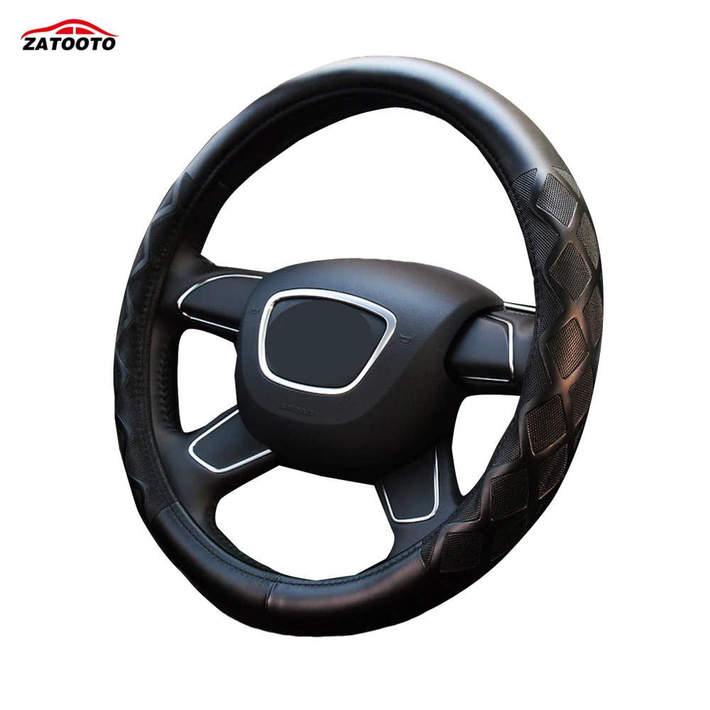 ZATOOTO High Elasticity Breathable Fabric Steering Wheel Covers Stereo