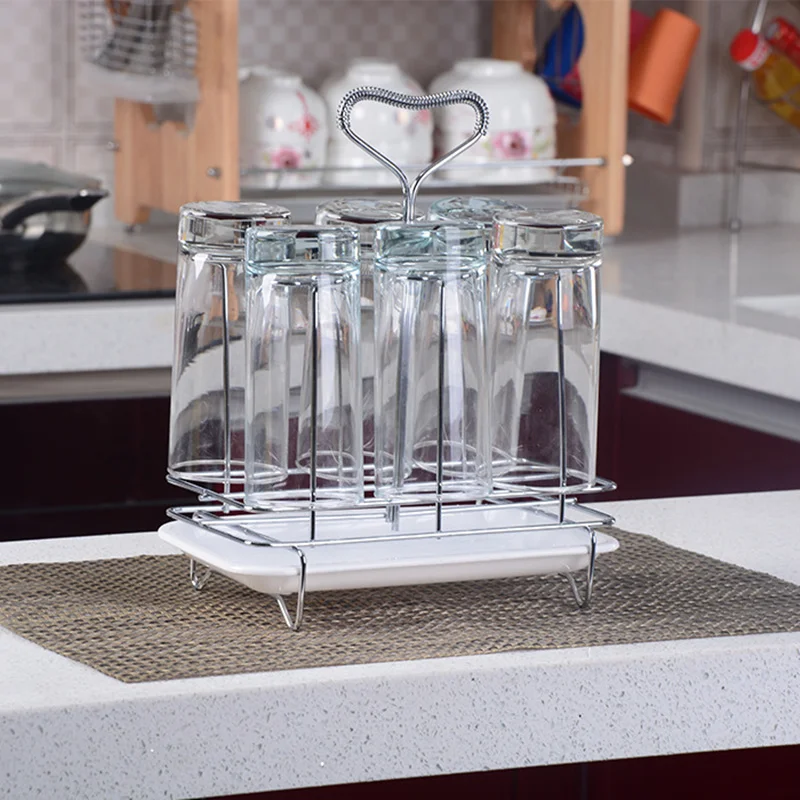 New stainless steel cup holder stand coffee cup racks water glass mug