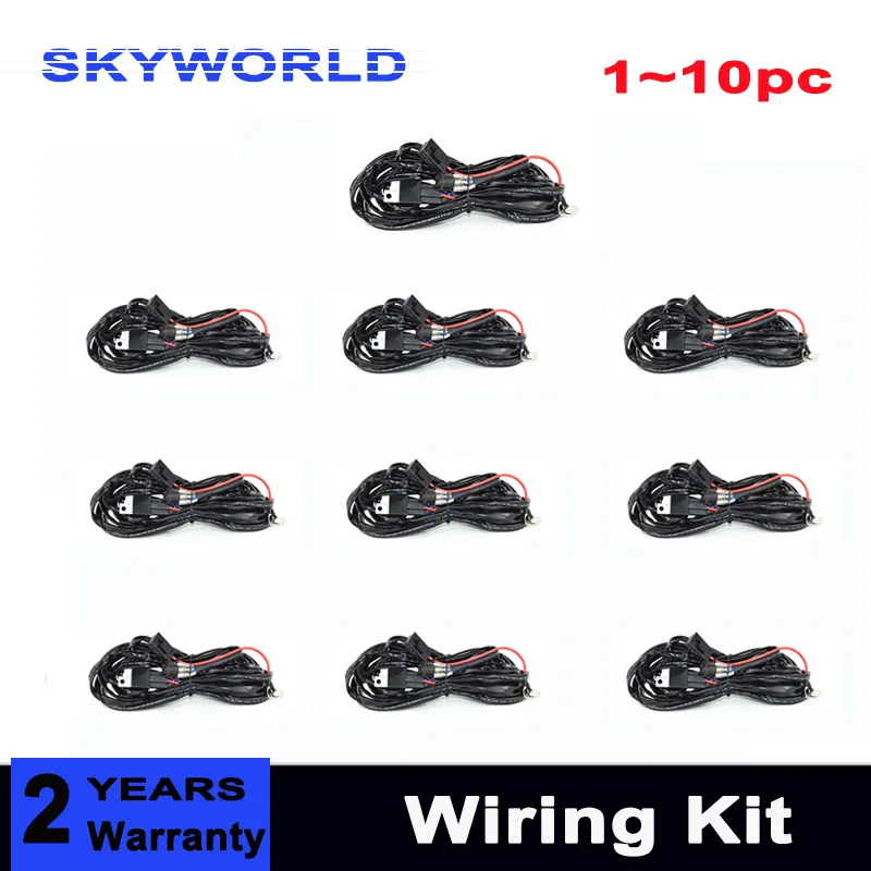 

Offroad LED Work Light Bar Wiring Harness Relay Cable Switch Kit 2.5M 12V 24V 40A Cable Kit Fuse for Auto Driving Lamp