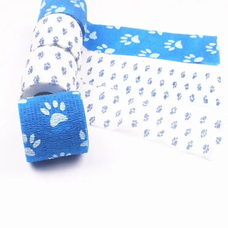 4 Rolls Flexible Self adhesive Pet Bandage Medical Elastic Bandage Vet